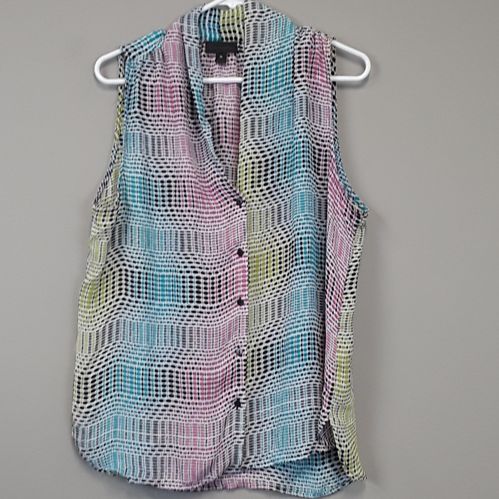 Worthington button up sleeveless blouse size XL